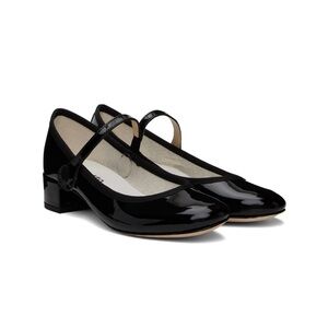 Repetto Rose Mary Janes Black Patent Leather size 39